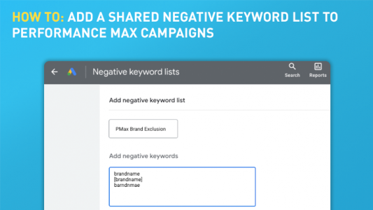 add negative keyword list