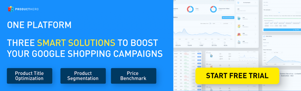 Banner showing one platform and three shopping ads smart tools to boost campaigns